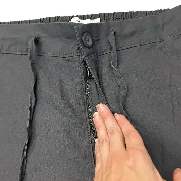 Onia Men’s Linen Blend Pants XL Straight Leg Gray Beach Boho Vacation Casual - Picture 3 of 10